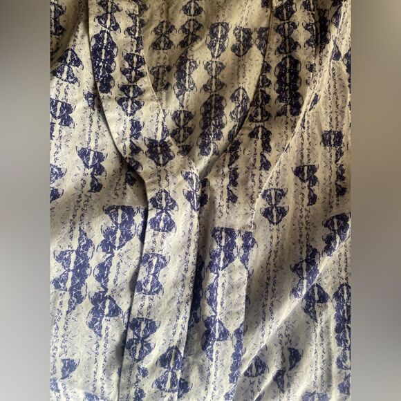 PATAGONIA WOMENS COTTON CASUAL  SHIRT WHITE PURPLE 3/4 SLEEVE SZ 12 - Picture 10 of 12